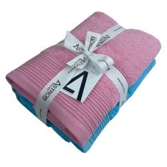 Πετσέτες Προσώπου Σετ 2 Τεμαχίων Pink Turquoise Astron Italy |  Σετ Πετσέτες στο espiti