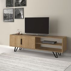 Έπιπλο τηλεόρασης Foot Megapap από μελαμίνη χρώμα sonoma 160x35x49εκ. |  Έπιπλα τηλεόρασης στο espiti