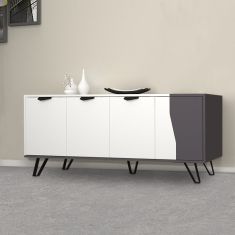 Μπουφές μελαμίνης Jasmine Megapap χρώμα λευκό - ανθρακί 160x45x78εκ. |  Μπουφέδες στο espiti