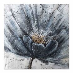 Πίνακας σε καμβά "Blue Flower" Megapap ψηφιακής εκτύπωσης 50x50x3εκ. |  Πίνακες στο espiti