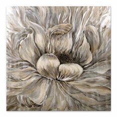 Πίνακας σε καμβά "Golden Flowers" Megapap ψηφιακής εκτύπωσης 100x100x3εκ. |  Πίνακες στο espiti