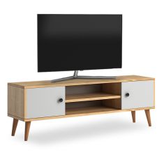 Έπιπλο τηλεόρασης Parma Megapap από μελαμίνη χρώμα white - oak 120x30x40εκ. |  Έπιπλα τηλεόρασης στο espiti