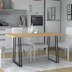 Τραπέζι Gable Megapap μεταλλικό - μελαμίνης χρώμα sonoma - ανθρακί 140x80x76εκ. |  Τραπέζια στο espiti