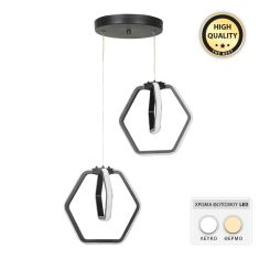 Φωτιστικό οροφής Led Holt Megapap μεταλλικό δίφωτο χρώμα μαύρο 20x20x68εκ. |  Οροφής στο espiti