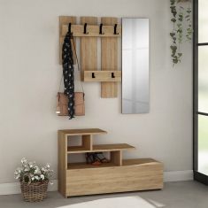 Έπιπλο εισόδου Vesty Megapap από μελαμίνη χρώμα φυσικό οξιάς 100x30x61εκ. |  Βιτρίνες - Έπιπλα εισόδου στο espiti