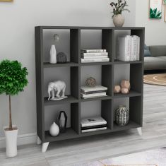 Βιβλιοθήκη μελαμίνης Saul Megapap χρώμα ανθρακί 88,2x20x88,2εκ. |  Βιβλιοθήκες στο espiti