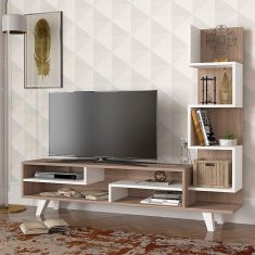 Έπιπλο τηλεόρασης Granada Megapap από μελαμίνη χρώμα λευκό - cordoba 149,5x29,5x120εκ. |  Έπιπλα τηλεόρασης στο espiti