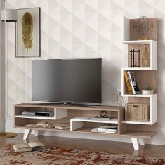 Έπιπλο τηλεόρασης Granada Megapap από μελαμίνη χρώμα λευκό - cordoba 149,5x29,5x120εκ. |  Έπιπλα τηλεόρασης στο espiti