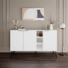 Μπουφές μελαμίνης Clara Megapap χρώμα λευκό 142x35,6x83εκ. |  Μπουφέδες στο espiti