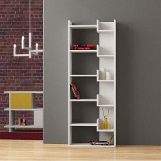 Βιβλιοθήκη μελαμίνης Oppa Megapap χρώμα λευκό 60x22x162εκ. |  Βιβλιοθήκες στο espiti