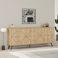 Μπουφές μελαμίνης Dune Megapap χρώμα φυσικό οξιάς 184x35x77,4εκ. |  Μπουφέδες στο espiti