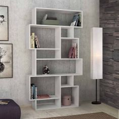 Βιβλιοθήκη μελαμίνης Karmato Megapap χρώμα λευκό 96x25,5x168,5εκ. |  Βιβλιοθήκες στο espiti