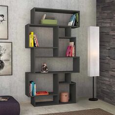 Βιβλιοθήκη μελαμίνης Karmato Megapap χρώμα ανθρακί 96x25,5x168,5εκ. |  Βιβλιοθήκες στο espiti