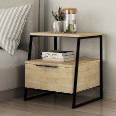 Κομοδίνο μελαμίνης Pal Megapap χρώμα φυσικό οξιάς 45x40x50εκ. |  Κομοδίνα στο espiti