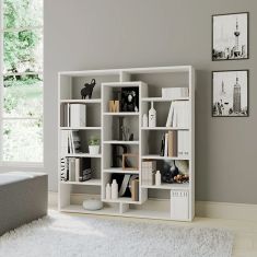 Βιβλιοθήκη μελαμίνης Ample Megapap χρώμα λευκό 125x22x135,7εκ. |  Βιβλιοθήκες στο espiti