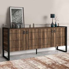 Μπουφές μελαμίνης Ursula Megapap χρώμα καρυδί 180x40x77,6εκ. |  Μπουφέδες στο espiti