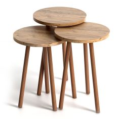 Βοηθητικά τραπεζάκια Roma Megapap από μελαμίνη χρώμα pine oak |  Τραπεζάκια βοηθητικά στο espiti