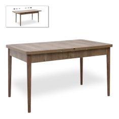 Τραπέζι Bruno Megapap επεκτεινόμενο από MDF/ ξύλο χρώμα ανοιχτό καρυδί 130/168x80x77εκ. |  Τραπέζια στο espiti
