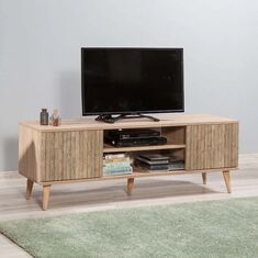 Έπιπλο τηλεόρασης Soho Megapap από μελαμίνη χρώμα sonoma 140x40x50 εκ. |  Έπιπλα τηλεόρασης στο espiti