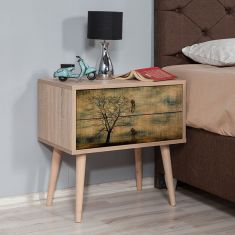 Κομοδίνο Soho Megapap από μελαμίνη χρώμα sonoma 60x40x61εκ. |  Κομοδίνα στο espiti