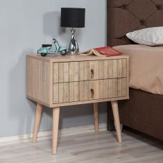 Κομοδίνο Soho Megapap από μελαμίνη χρώμα sonoma 60x40x61εκ. |  Κομοδίνα στο espiti
