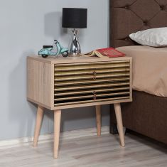 Κομοδίνο Soho Megapap από μελαμίνη χρώμα sonoma 60x40x61εκ. |  Κομοδίνα στο espiti