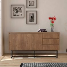 Μπουφές Amedeo Megapap από μελαμίνη χρώμα καρυδί 140x36x72εκ. |  Μπουφέδες στο espiti