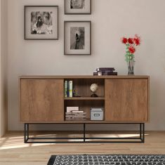 Μπουφές Amedeo Megapap από μελαμίνη χρώμα καρυδί 140x36x72εκ. |  Μπουφέδες στο espiti