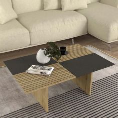 Τραπεζάκι σαλονιού Venita Megapap χρώμα sapphire oak - ανθρακί 90x60x33,8εκ. |  Επιπλα στο espiti