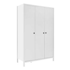 Ντουλάπα ρούχων French Megapap τρίφυλλη χρώμα λευκό 125x54x196εκ. |  Ντουλάπες ρούχων στο espiti