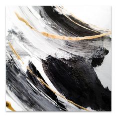 Πίνακας σε καμβά "Golden And Silver Reflections" Megapap ψηφιακής εκτύπωσης 100x100x3εκ. |  Πίνακες στο espiti