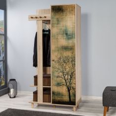 Έπιπλο εισόδου Soho Megapap χρώμα sonoma 90x36x194εκ. |  Βιτρίνες - Έπιπλα εισόδου στο espiti