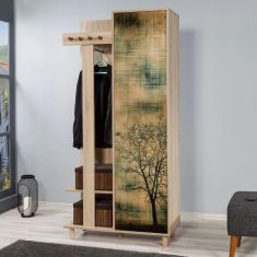 Έπιπλο εισόδου Soho Megapap χρώμα sonoma 90x36x194εκ. |  Βιτρίνες - Έπιπλα εισόδου στο espiti