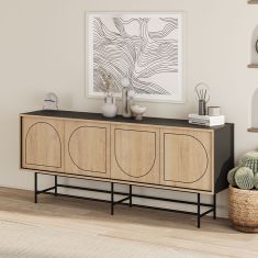 Μπουφές Joji Megapap χρώμα sapphire oak - silky black 186,8x40x77,6εκ. |  Μπουφέδες στο espiti