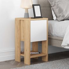 Κομοδίνο Ema Megapap χρώμα sapphire oak - λευκό 30x30x55εκ. |  Κομοδίνα στο espiti