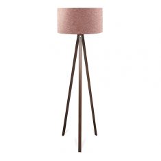 Φωτιστικό δαπέδου Rosling Megapap Mdf/ύφασμα Pvc χρώμα καρυδί - dusty rose 38x38x140εκ. |  Δαπέδου στο espiti