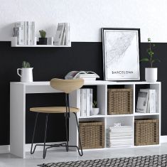 Γραφείο εργασίας Blake Megapap χρώμα λευκό 145x45x74εκ. |  Γραφεία στο espiti