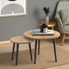 Τραπεζάκι σαλονιού σετ 2 τμχ Roma Megapap χρώμα oak 60x60x46εκ. |  Τραπεζάκια βοηθητικά στο espiti