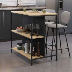 Τραπέζι μπαρ Detroit Megapap χρώμα sapphire oak - silky black 100x60x95εκ. |  Τραπέζια στο espiti