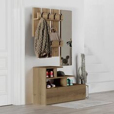 Έπιπλο εισόδου Vesty Megapap χρώμα ανοιχτό καρυδί 100x30x61εκ. |  Βιτρίνες - Έπιπλα εισόδου στο espiti