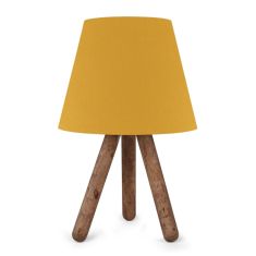 Φωτιστικό επιτραπέζιο Lander Megapap E27 ύφασμα Pvc - ξύλο χρώμα κίτρινο - καφέ 22x17x33εκ. |  Επιτραπέζια στο espiti