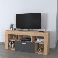 Έπιπλο τηλεόρασης Midili Megapap χρώμα sapphire oak - ανθρακί 135x42x60,7εκ. |  Έπιπλα τηλεόρασης στο espiti