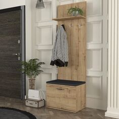 Έπιπλο εισόδου Track Megapap χρώμα sapphire oak 60x38,2x190εκ. |  Βιτρίνες - Έπιπλα εισόδου στο espiti