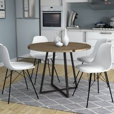 Τραπέζι Rubes Megapap χρώμα καρυδί - ανθρακί 100x100x78εκ. |  Τραπέζια στο espiti