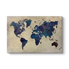 Πίνακας σε καμβά "World Map" Megapap ψηφιακής εκτύπωσης 125x80x3εκ. |  Πίνακες στο espiti