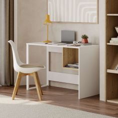 Γραφείο εργασίας Cubo Megapap χρώμα λευκό - sapphire oak 110x50x75εκ. |  Γραφεία στο espiti