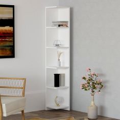 Βιβλιοθήκη γωνιακή Ravella Megapap χρώμα λευκό 25x25x160εκ. |  Βιβλιοθήκες στο espiti