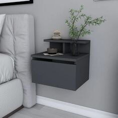 Κομοδίνο επιτοίχιο Arsen Megapap χρώμα ανθρακί 39,8x31,9x35εκ. |  Κομοδίνα στο espiti