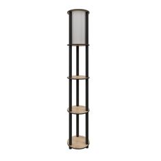 Φωτιστικό δαπέδου Nova Megapap MDF - PVC ύφασμα χρώμα καρυδί - μαύρο 24x25x150εκ. |  Δαπέδου στο espiti