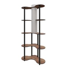Φωτιστικό δαπέδου Nova II Megapap MDF - PVC ύφασμα χρώμα καρυδί - μαύρο 65x35x150εκ. |  Δαπέδου στο espiti
